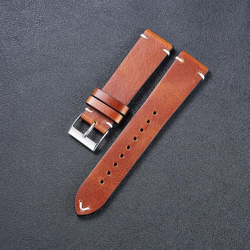 Vintage Genuine Leather Strap with Quick Release Bar - watchband.direct