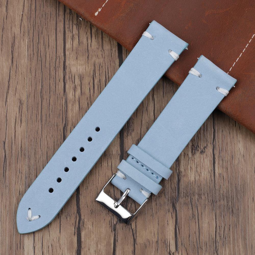 High Quality Blue Suede Leather Strap - watchband.direct