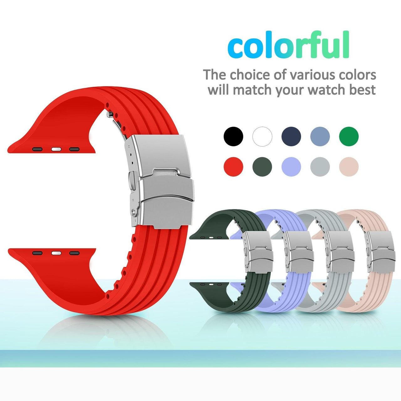 Silicone Fashion Strap for Apple Watch - watchband.direct