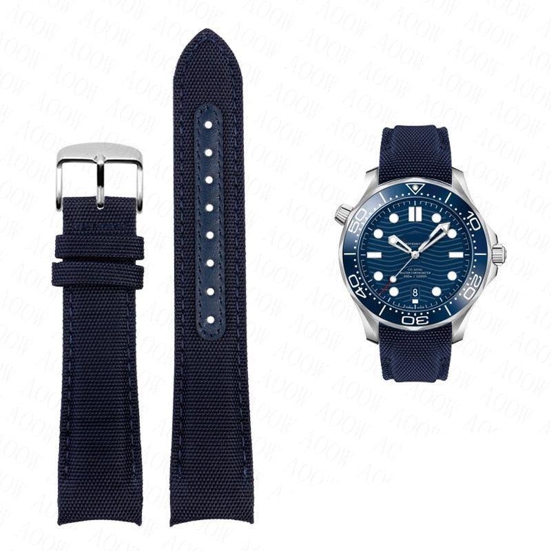 Leather Nylon Canvas Strap for Omega and Rolex - watchband.direct