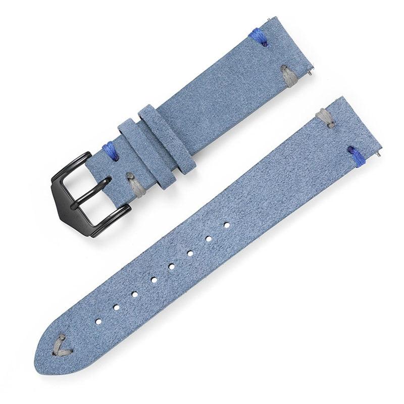 Velvet Matte Leather Stitch Watch Strap - watchband.direct