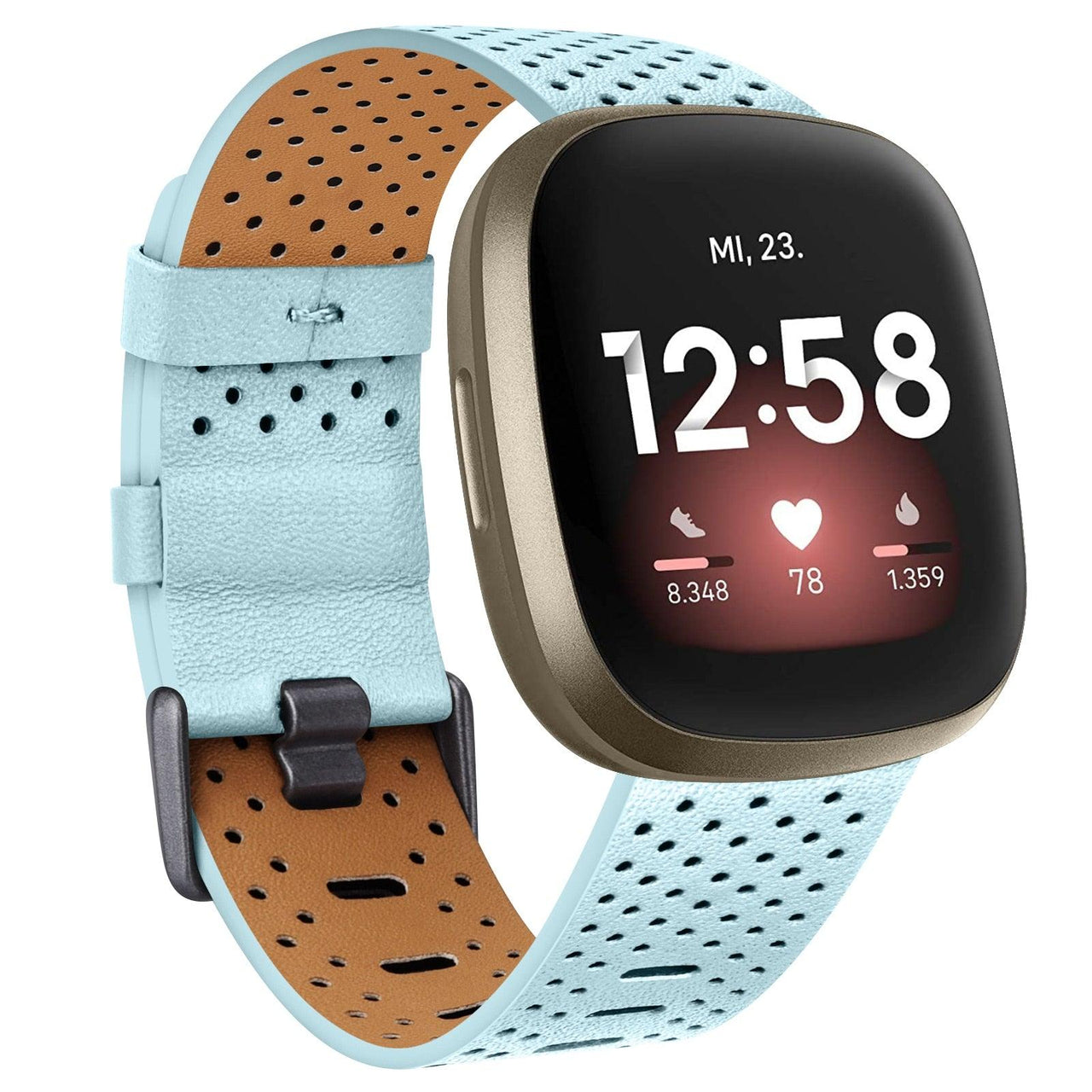 Perforated Leather Strap for Fitbit Versa 3 / Sense - watchband.direct