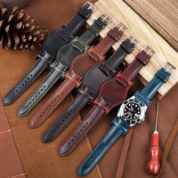 Thumbnail for Gloss Genuine Leather Bund Strap - watchband.direct