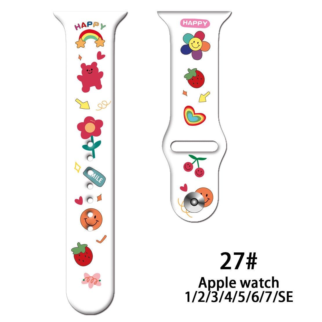 Pattern Printed Silicone Apple Watch Strap - watchband.direct