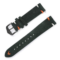 Thumbnail for Velvet Matte Leather Stitch Watch Strap - watchband.direct