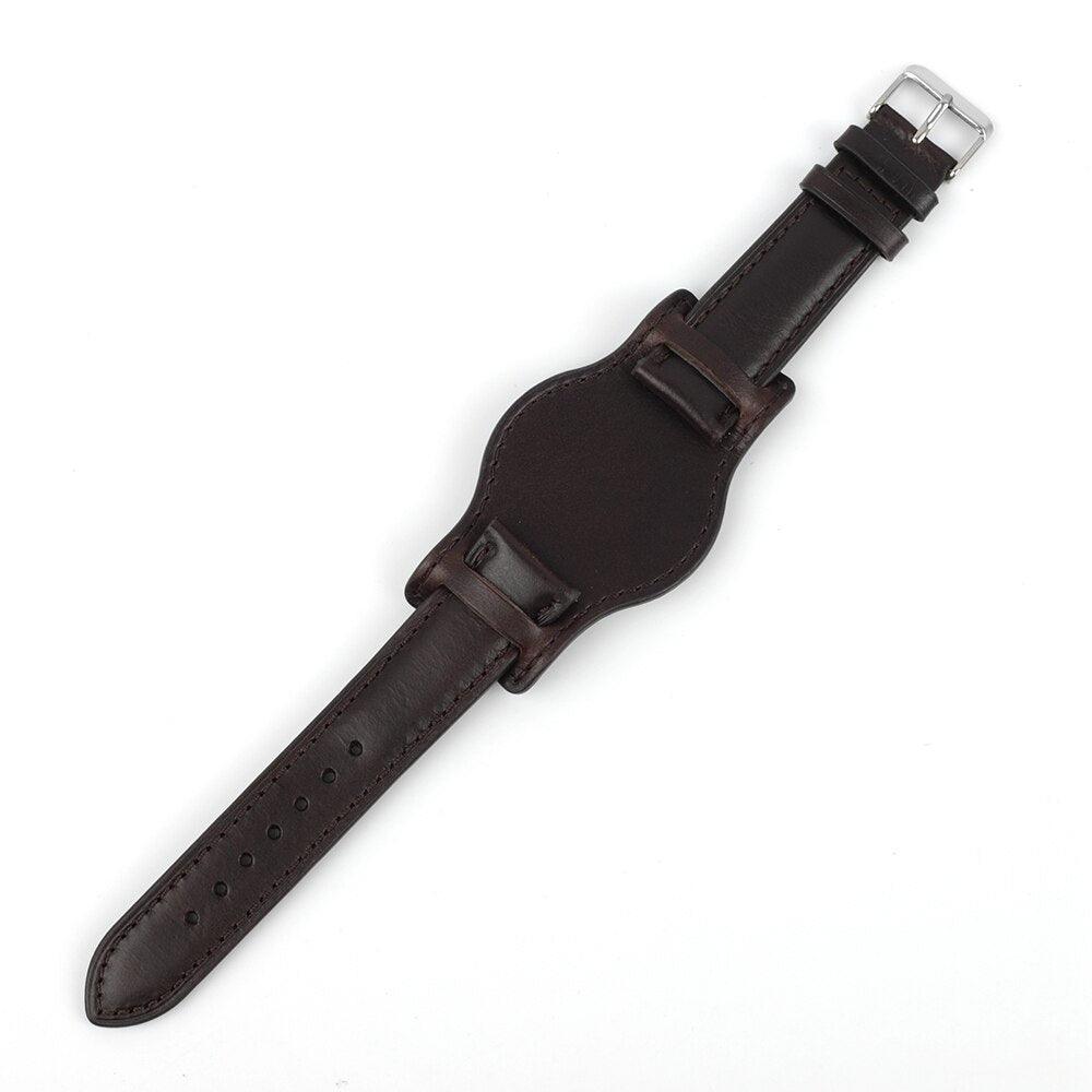 Gloss Genuine Leather Bund Strap - watchband.direct