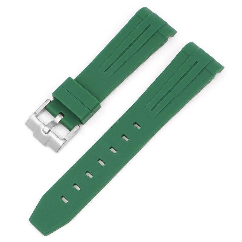 Curved End Rubber Silicone Watch Band for Rolex Submariner - watchband.direct