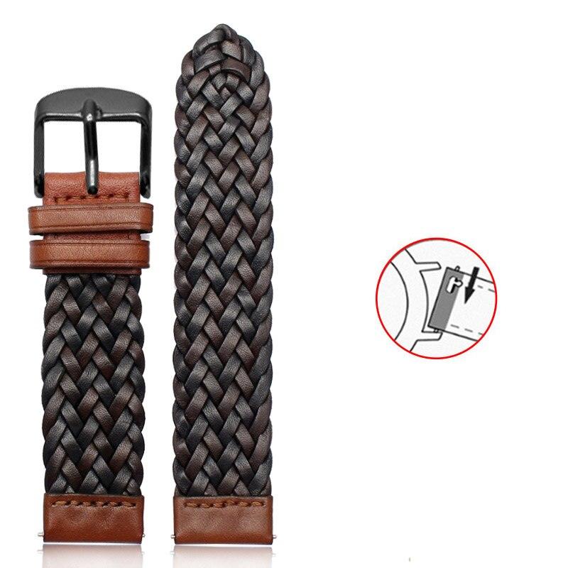 Cowhide Braided Leather Strap with Quick-Release - watchband.direct