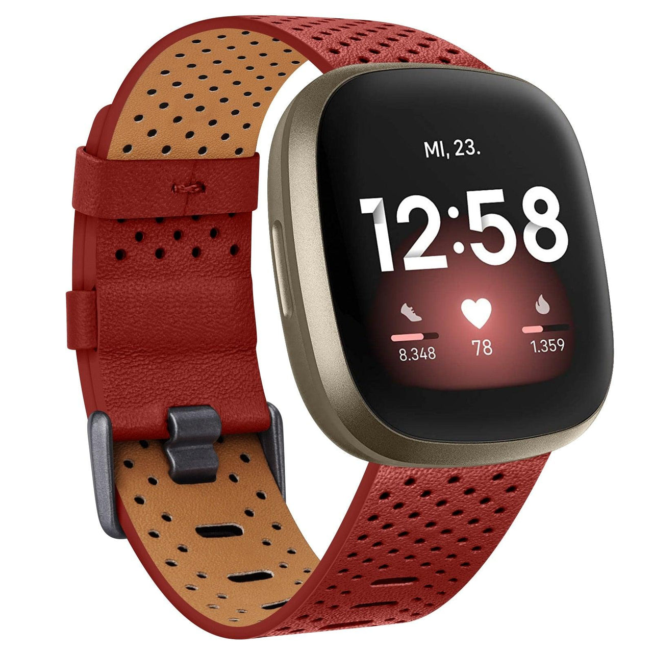 Perforated Leather Strap for Fitbit Versa 3 / Sense - watchband.direct