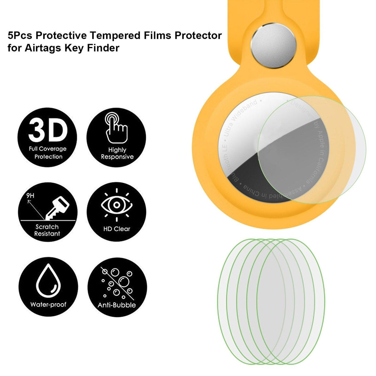 Ultra-Thin Clear Screen Protector for Apple Airtags - watchband.direct