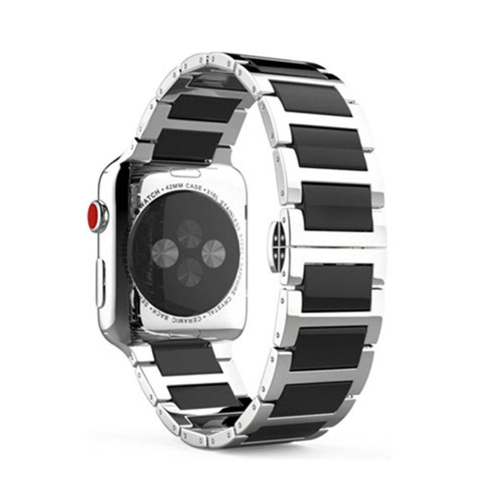 Ceramic Link Bracelet with Stainless Steel for Apple Watch - watchband.direct