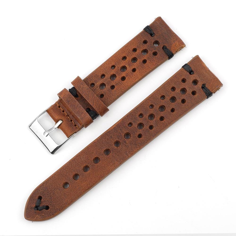 Classic Rally Road Worn Leather Strap with Quick Release - watchband.direct