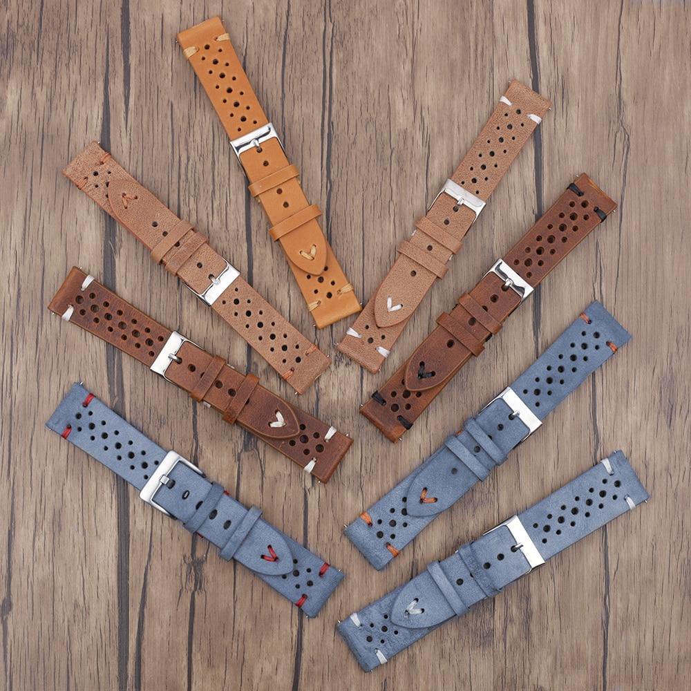 Classic Rally Road Worn Leather Strap with Quick Release - watchband.direct