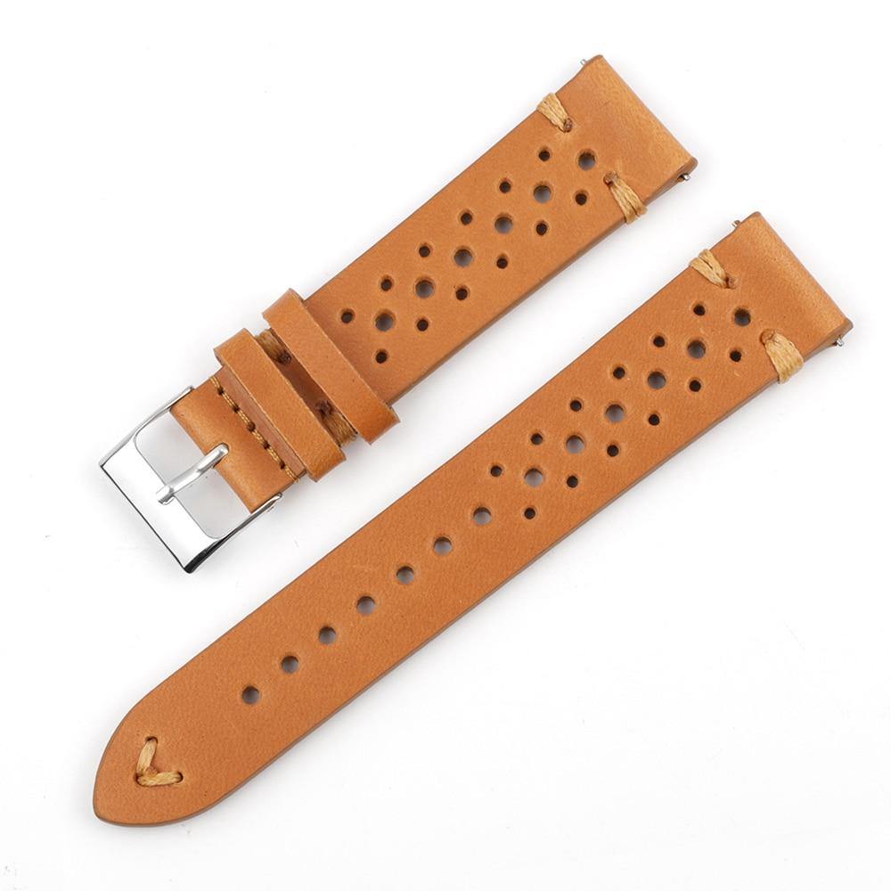 Classic Rally Road Worn Leather Strap with Quick Release - watchband.direct