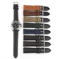 Thumbnail for Colored Stitch Perforated Genuine Leather Racing Quick-Release Watchband - watchband.direct