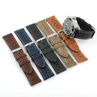 Thumbnail for Colored Stitch Perforated Genuine Leather Racing Quick-Release Watchband - watchband.direct