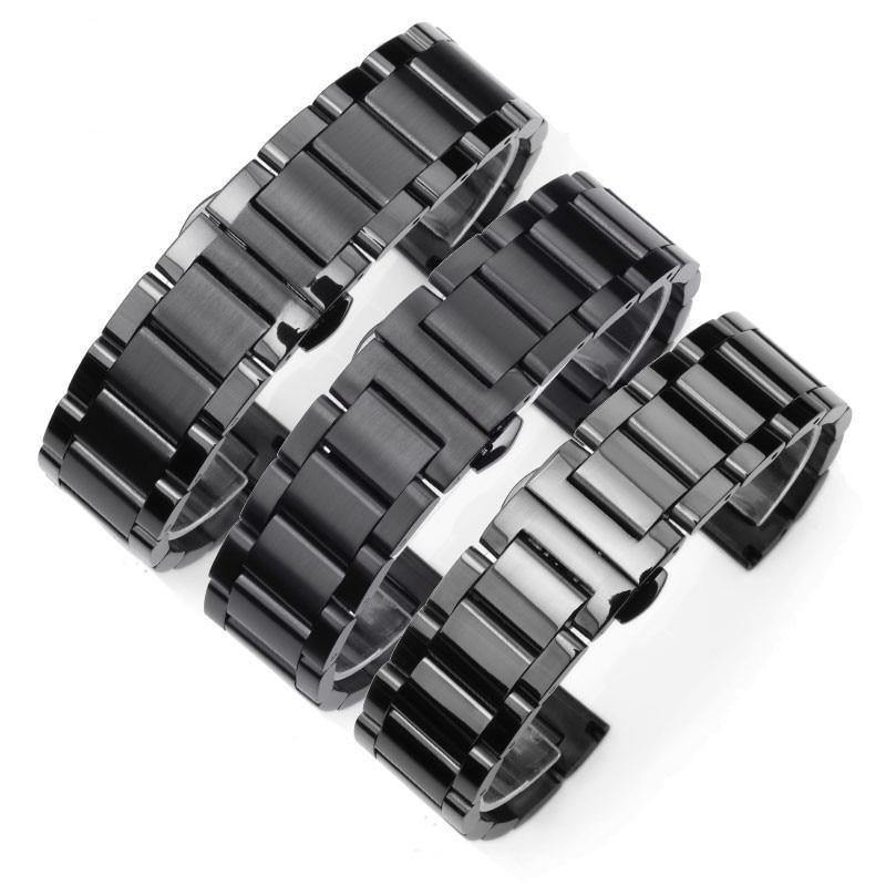 Curved Stainless Steel Watchband with Butterfly Buckle - watchband.direct