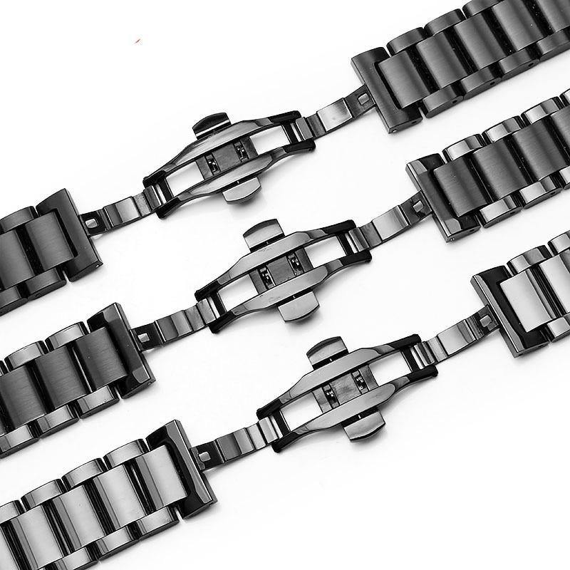 Curved Stainless Steel Watchband with Butterfly Buckle - watchband.direct