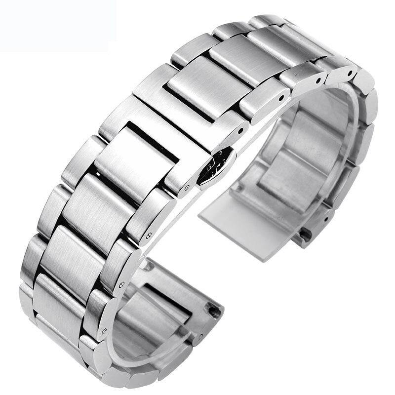 Curved Stainless Steel Watchband with Butterfly Buckle - watchband.direct