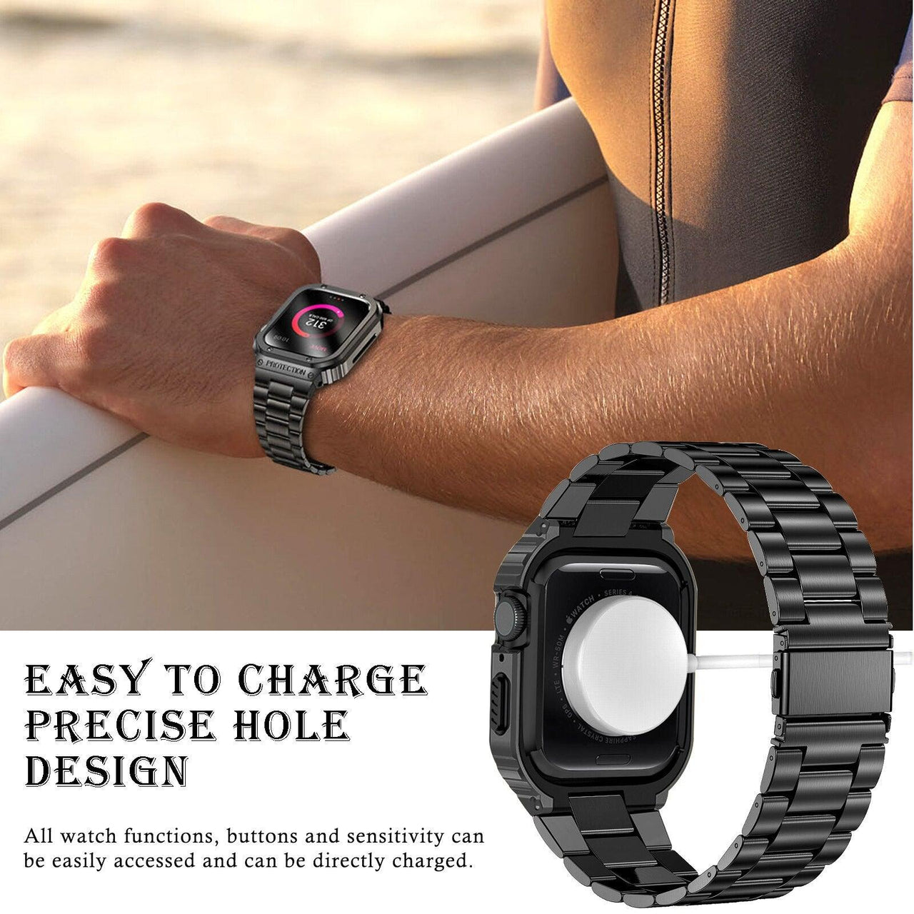 Delicate Stainless Steel Strap and Case For Apple Watch - watchband.direct