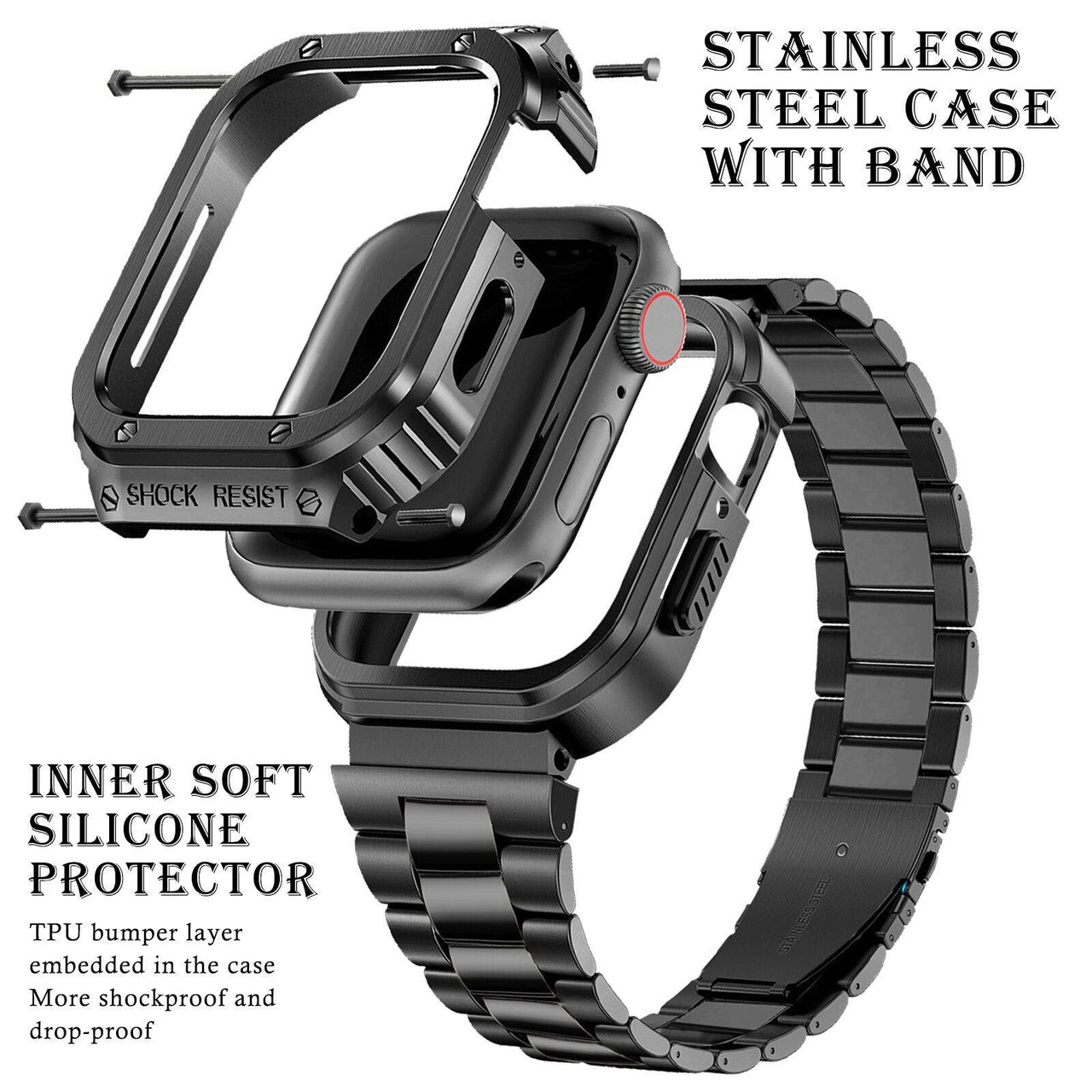 Delicate Stainless Steel Strap and Case For Apple Watch - watchband.direct