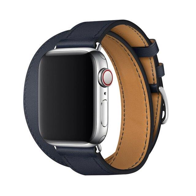 Double Tour Leather Strap for Apple Watch - watchband.direct