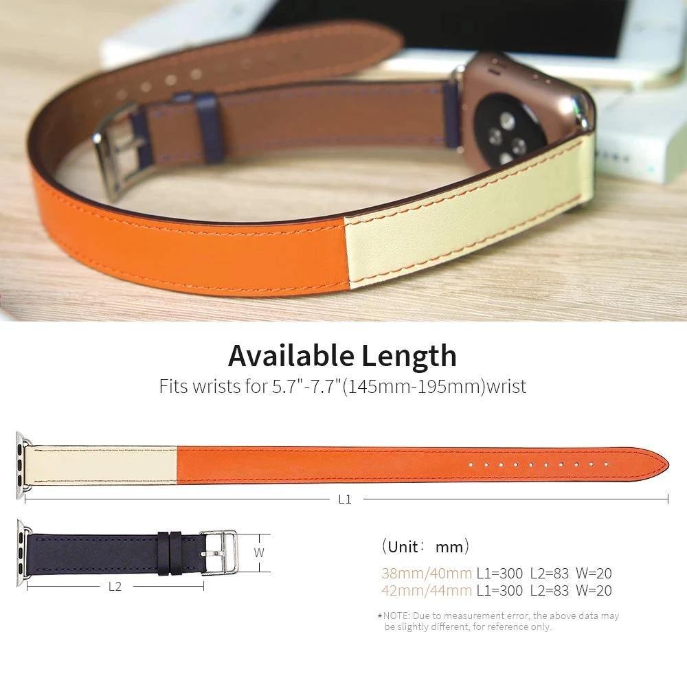 Double Tour Leather Strap for Apple Watch - watchband.direct