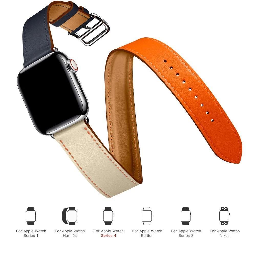 Double Tour Leather Strap for Apple Watch - watchband.direct