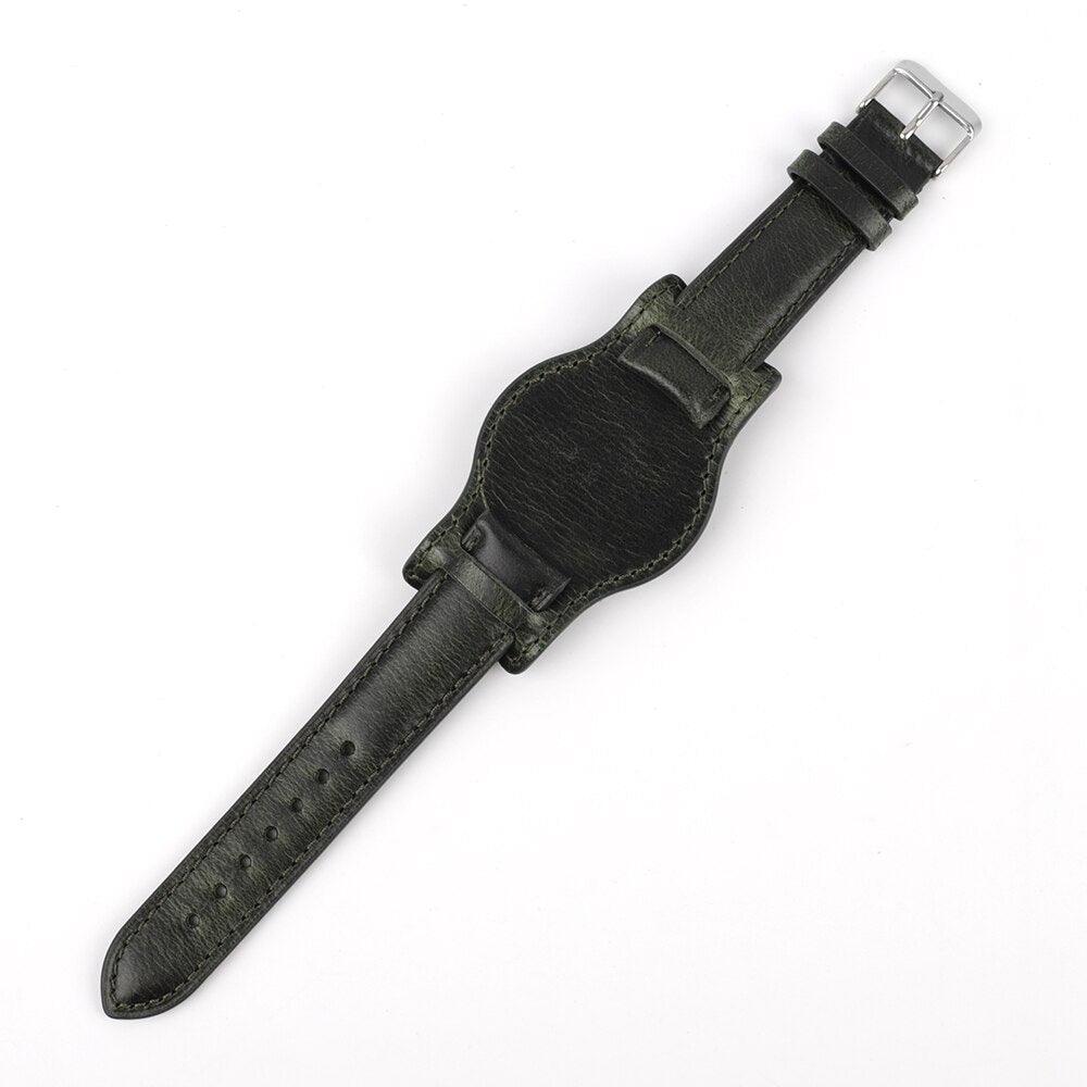 Gloss Genuine Leather Bund Strap - watchband.direct