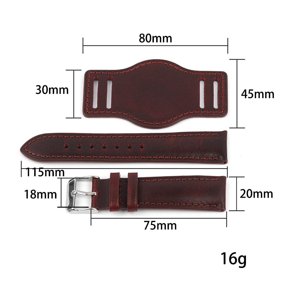 Gloss Genuine Leather Bund Strap - watchband.direct