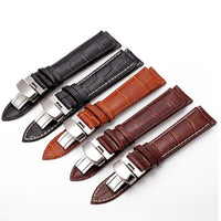 Thumbnail for Leather Watch Band with Butterfly Deployant Buckle - watchband.direct