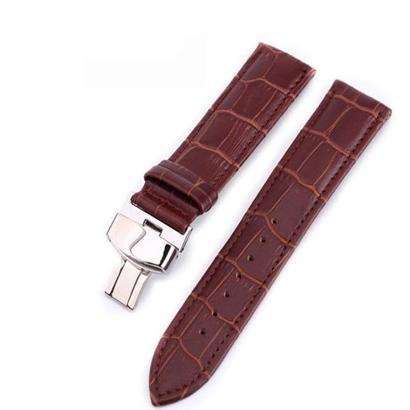 Leather Watch Band with Butterfly Deployant Buckle - watchband.direct