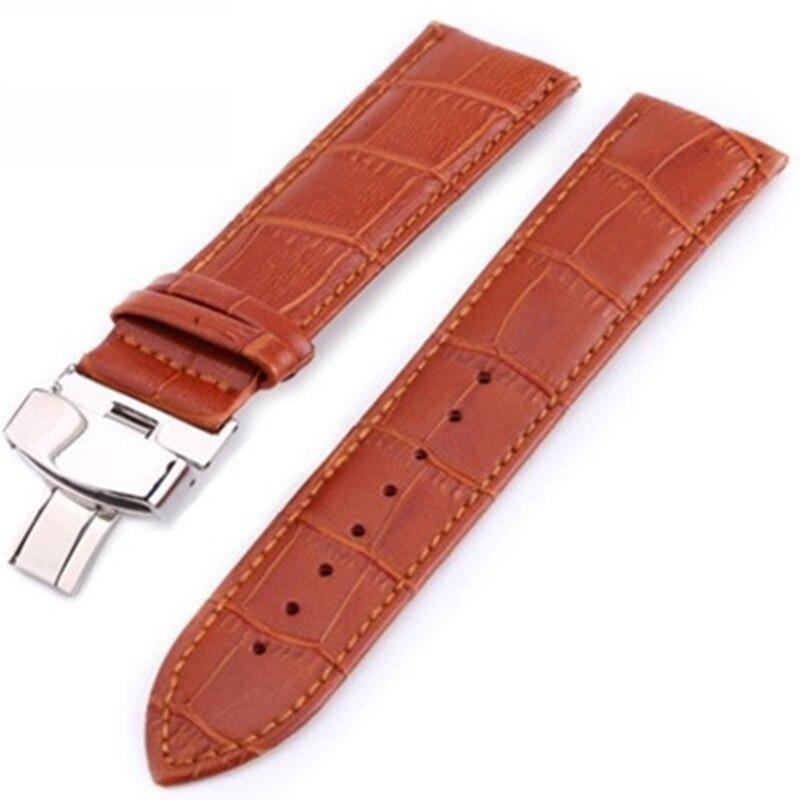 Leather Watch Band with Butterfly Deployant Buckle - watchband.direct