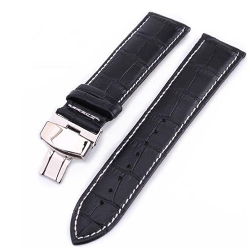 Leather Watch Band with Butterfly Deployant Buckle - watchband.direct