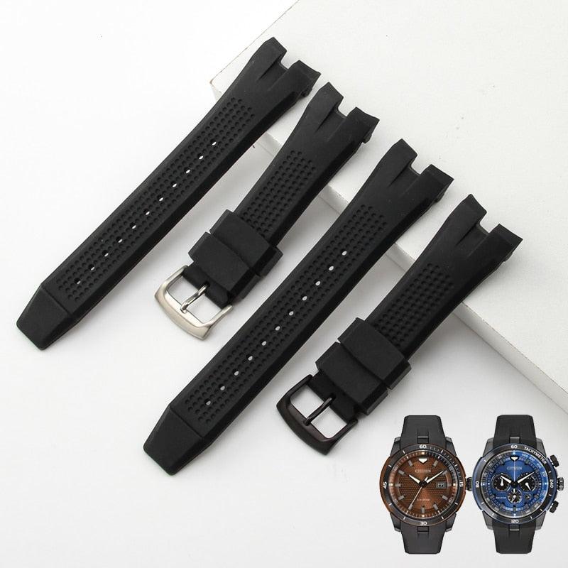 Notched Silicone Watch Strap for Citizen Watches - watchband.direct