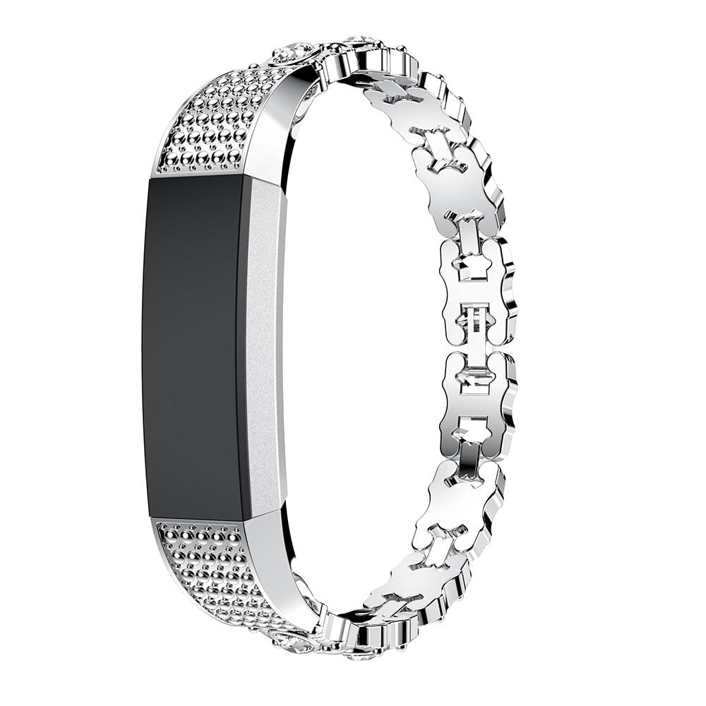 Rhinestone Stainless Steel Bracelet for Fitbit Alta / HR - watchband.direct