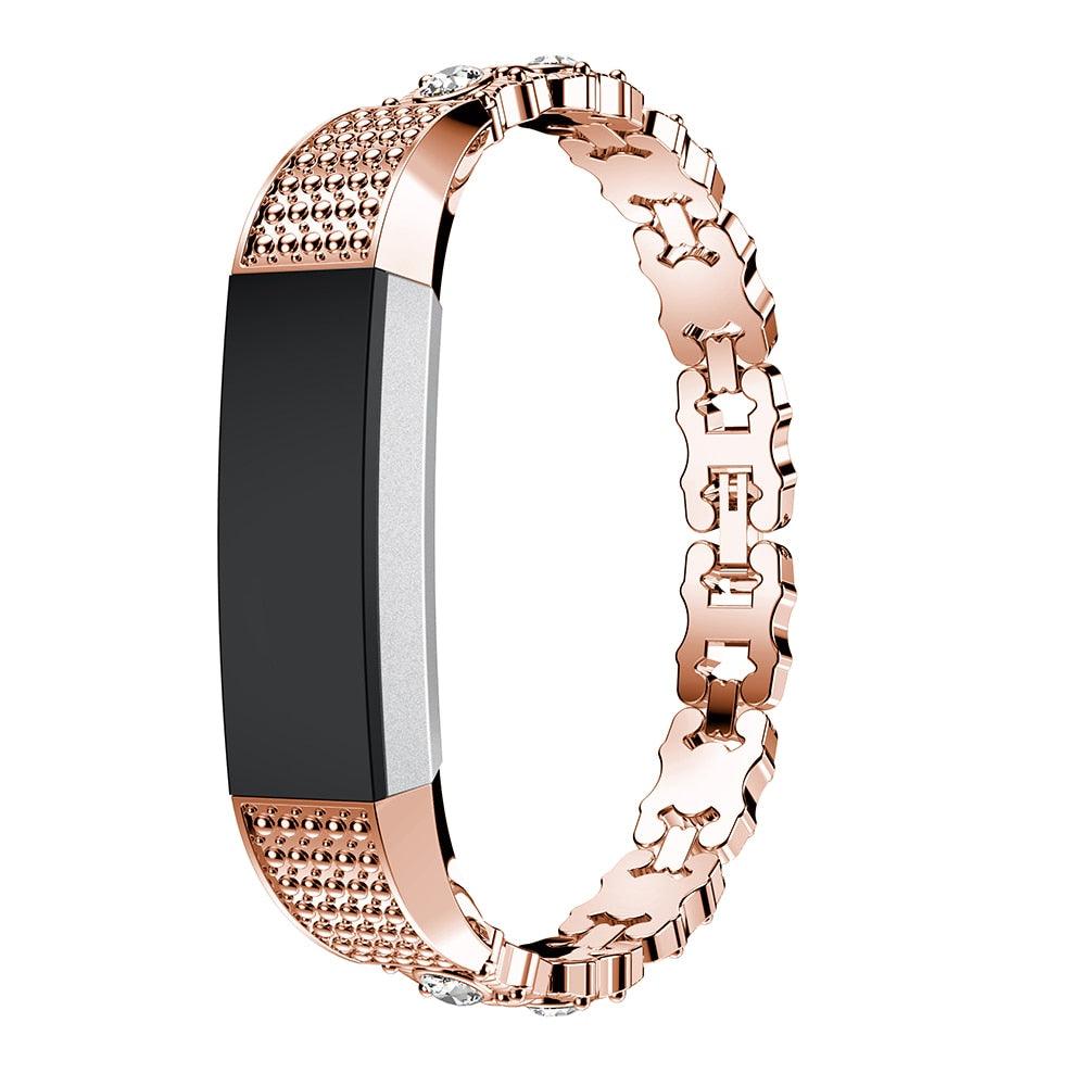 Rhinestone Stainless Steel Bracelet for Fitbit Alta / HR - watchband.direct