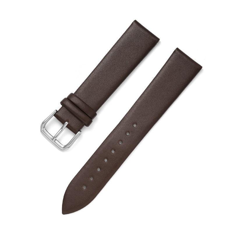 Ultra Thin Flat Leather Watch Band - watchband.direct