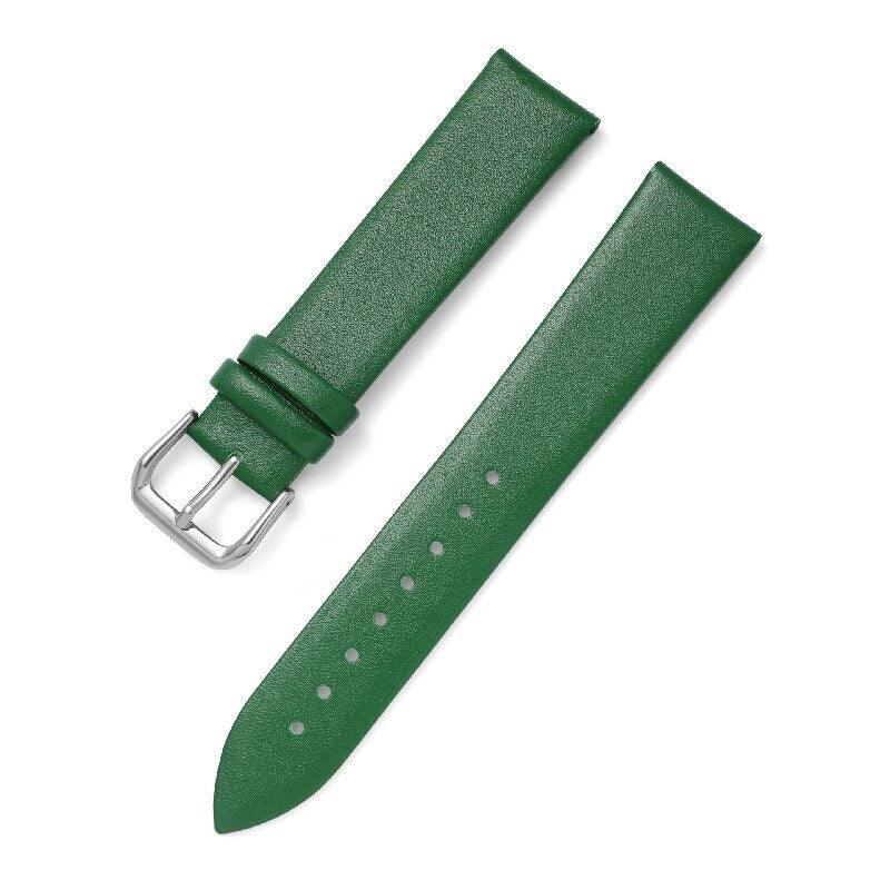 Ultra Thin Flat Leather Watch Band - watchband.direct