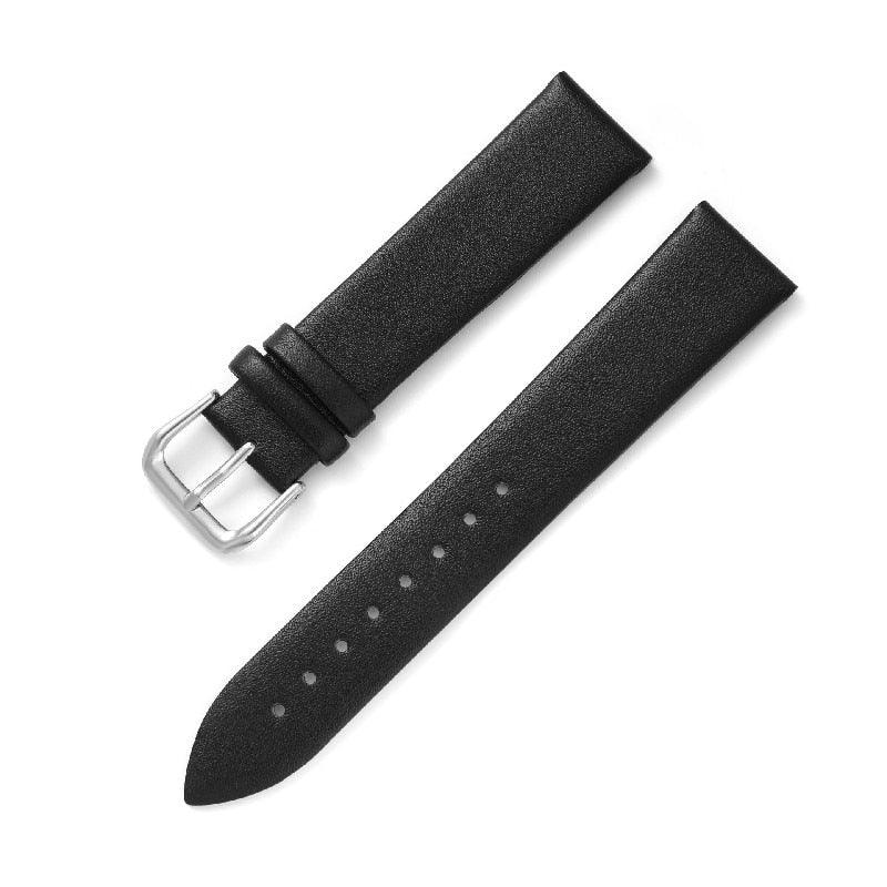 Ultra Thin Flat Leather Watch Band - watchband.direct