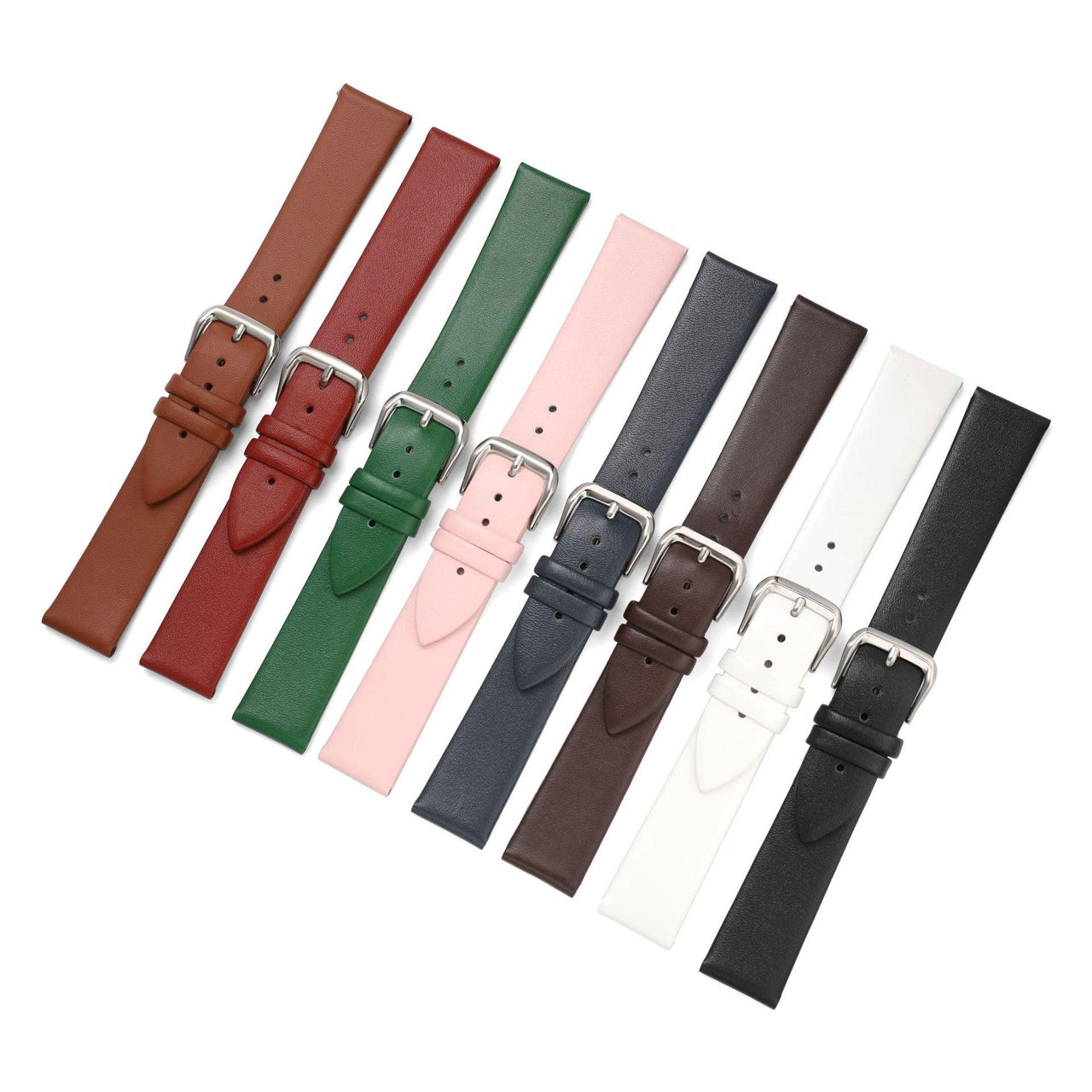 Ultra Thin Flat Leather Watch Band - watchband.direct