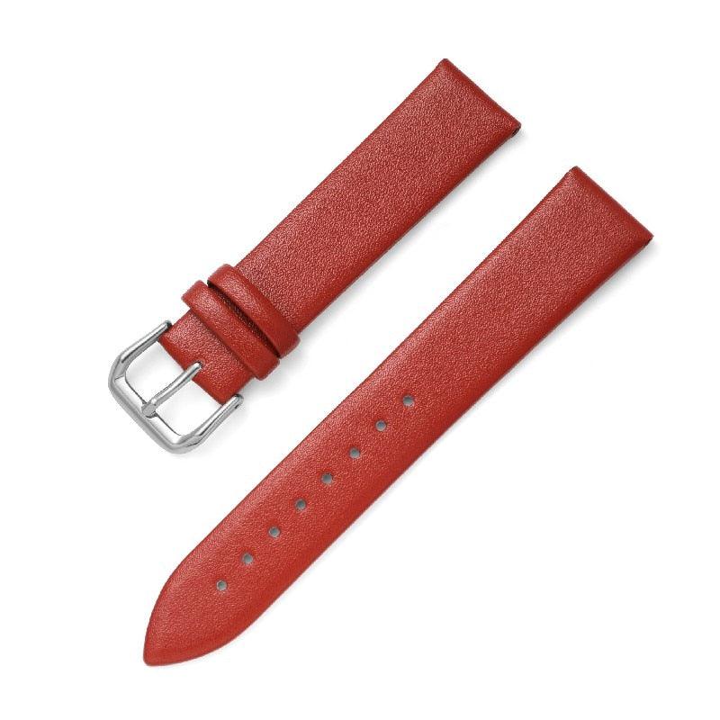 Ultra Thin Flat Leather Watch Band - watchband.direct