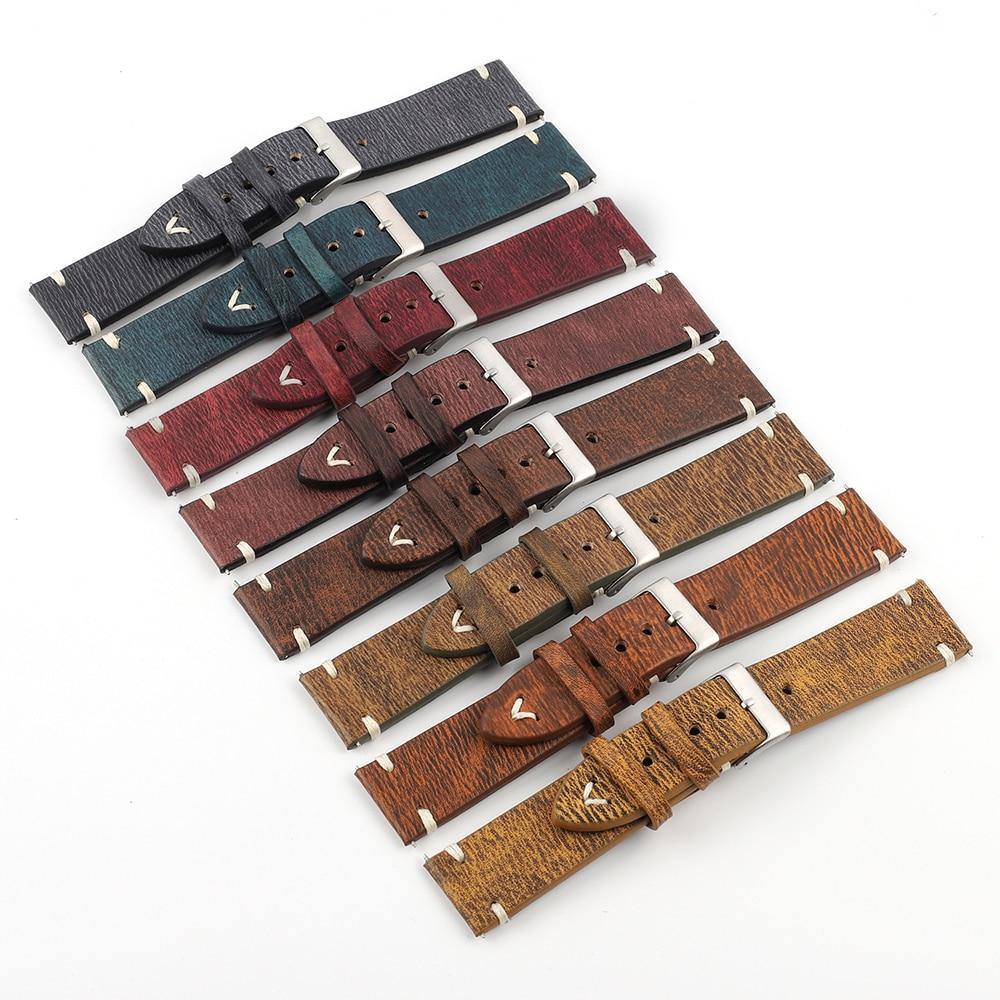 Vintage Faded Genuine Leather Watch Strap - watchband.direct