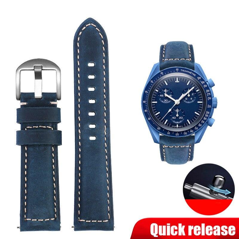 Vintage Genuine Leather Band for Omega MoonSwatch - watchband.direct