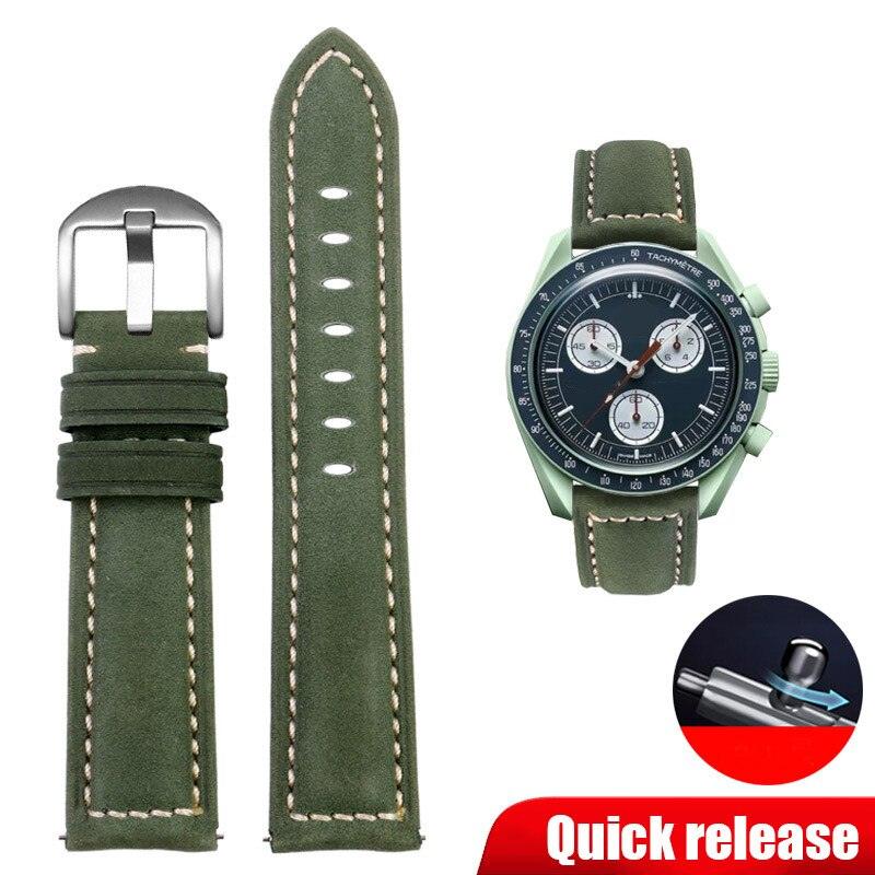 Vintage Genuine Leather Band for Omega MoonSwatch - watchband.direct