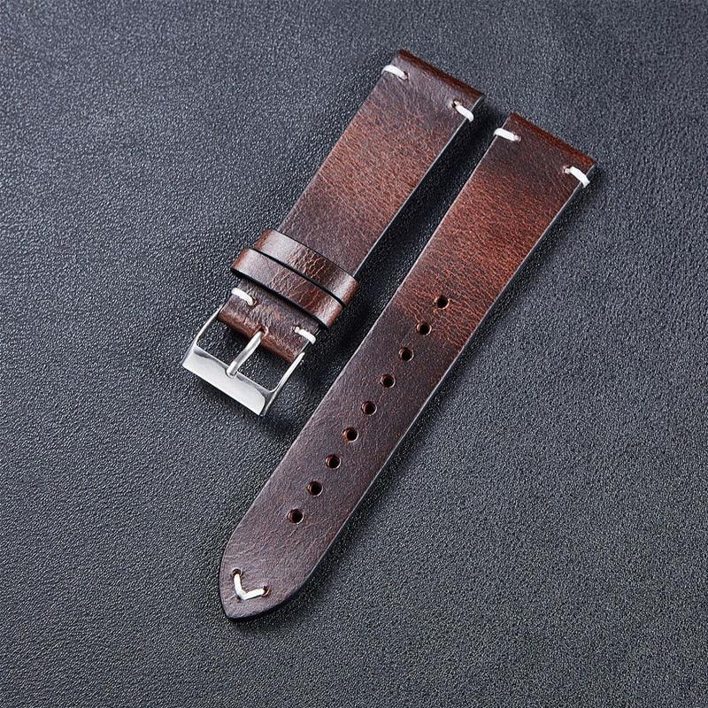 Vintage Genuine Leather Strap with Quick Release Bar - watchband.direct