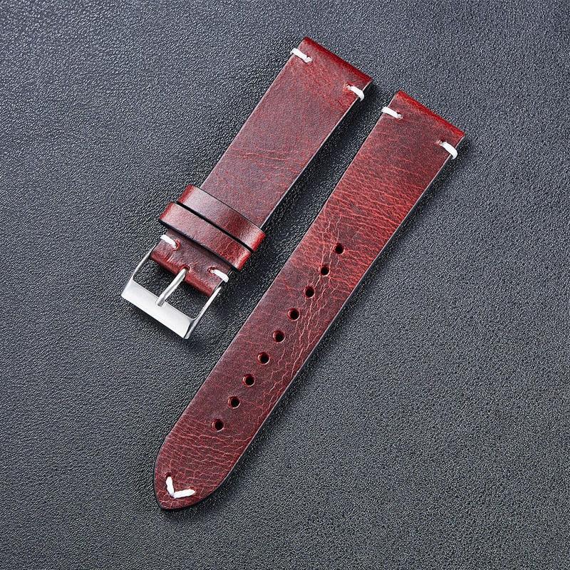 Vintage Genuine Leather Strap with Quick Release Bar - watchband.direct